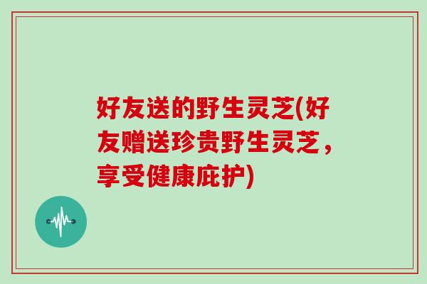好友送的野生灵芝(好友赠送珍贵野生灵芝，享受健康庇护)