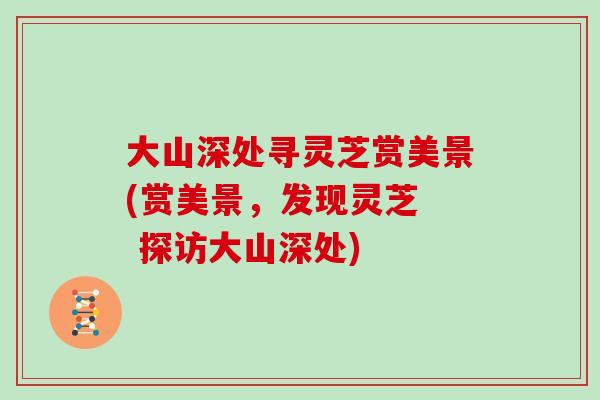 大山深处寻灵芝赏美景(赏美景，发现灵芝  探访大山深处)