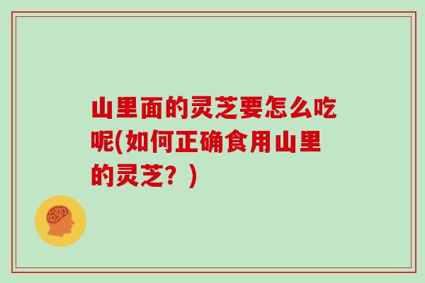 山里面的灵芝要怎么吃呢(如何正确食用山里的灵芝？)