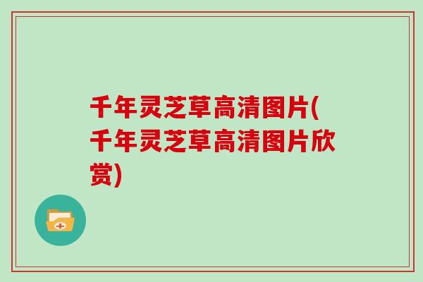 千年灵芝草高清图片(千年灵芝草高清图片欣赏)