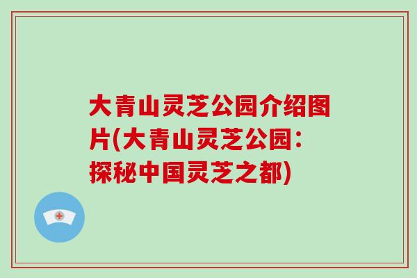 大青山灵芝公园介绍图片(大青山灵芝公园：探秘中国灵芝之都)