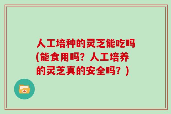 人工培种的灵芝能吃吗(能食用吗？人工培养的灵芝真的安全吗？)