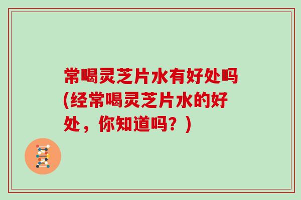 常喝灵芝片水有好处吗(经常喝灵芝片水的好处，你知道吗？)