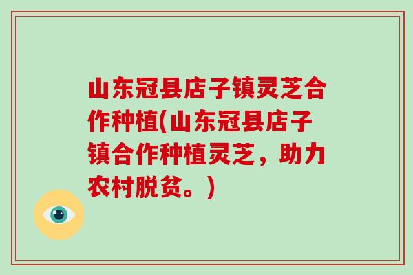山东冠县店子镇灵芝合作种植(山东冠县店子镇合作种植灵芝，助力农村脱贫。)