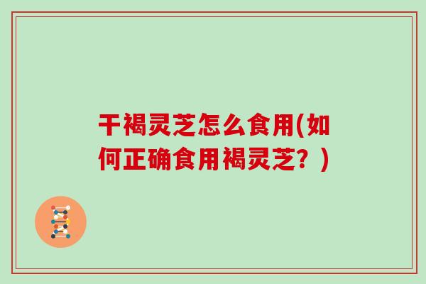 干褐灵芝怎么食用(如何正确食用褐灵芝？)