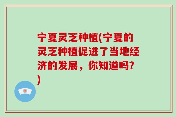宁夏灵芝种植(宁夏的灵芝种植促进了当地经济的发展,你知道吗?)-第1张图片-灵芝大师 宁夏灵芝种植(宁夏的灵芝种植促进了当地经济的发展,你知道吗?)-第1张图片-灵芝大师