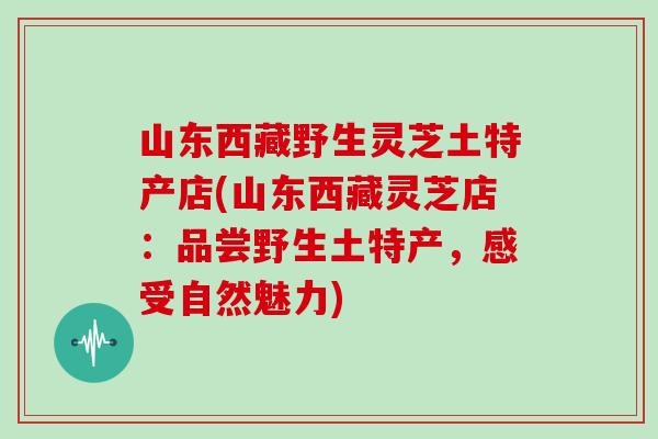 山东西藏野生灵芝土特产店(山东西藏灵芝店：品尝野生土特产，感受自然魅力)
