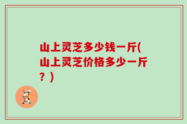 山上灵芝多少钱一斤(山上灵芝价格多少一斤？)