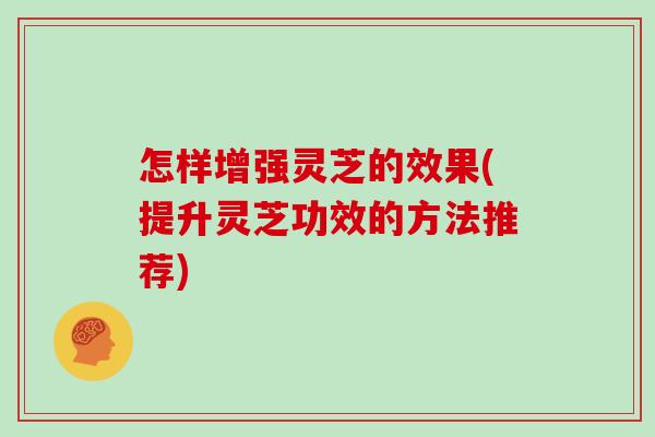 怎样增强灵芝的效果(提升灵芝功效的方法推荐)