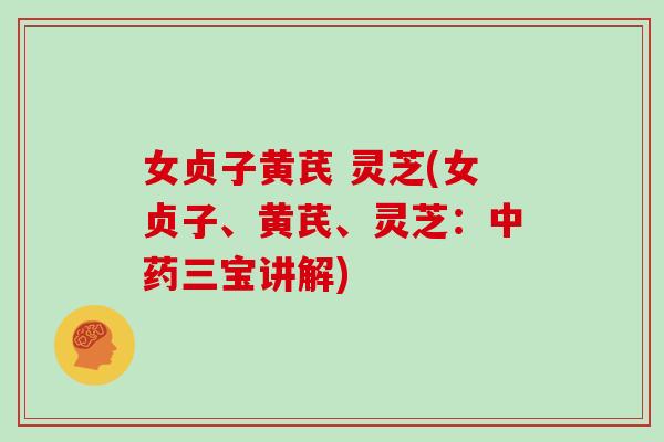 女贞子黄芪 灵芝(女贞子、黄芪、灵芝：中药三宝讲解)