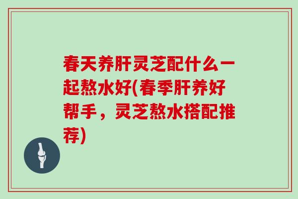 春天养肝灵芝配什么一起熬水好(春季肝养好帮手，灵芝熬水搭配推荐)