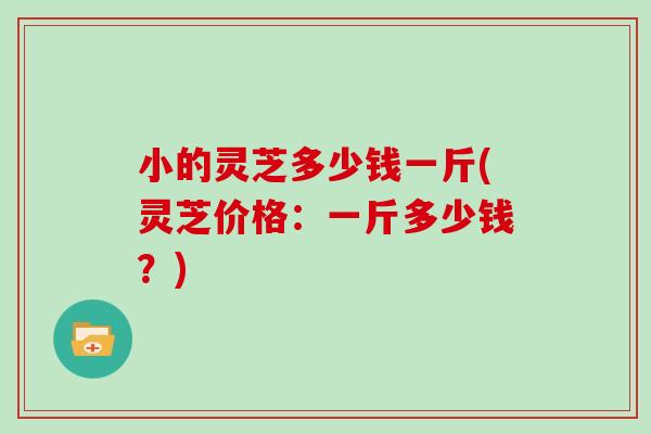 小的灵芝多少钱一斤(灵芝价格：一斤多少钱？)