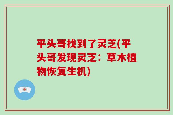 平头哥找到了灵芝(平头哥发现灵芝：草木植物恢复生机)