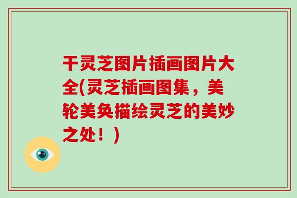 干灵芝图片插画图片大全(灵芝插画图集，美轮美奂描绘灵芝的美妙之处！)