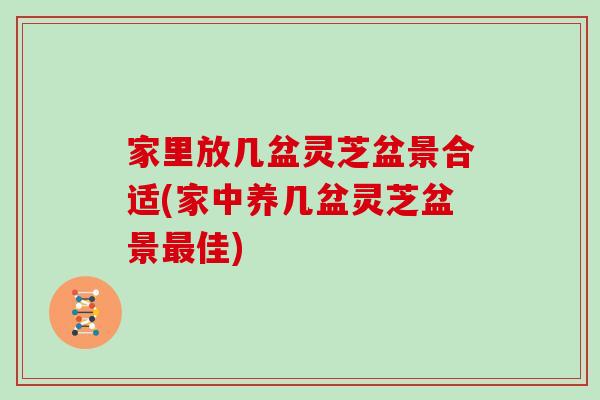 家里放几盆灵芝盆景合适(家中养几盆灵芝盆景最佳)