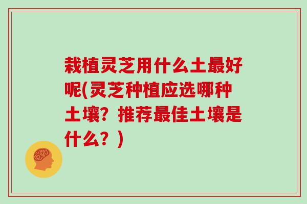 栽植灵芝用什么土最好呢(灵芝种植应选哪种土壤？推荐最佳土壤是什么？)
