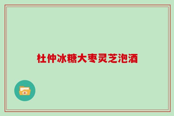 杜仲冰糖大枣灵芝泡酒
