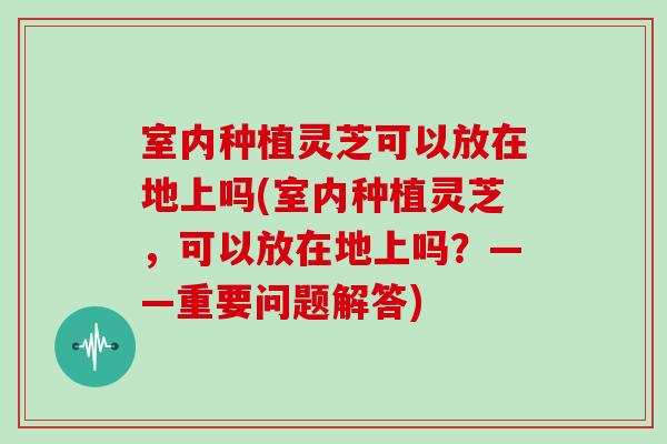室内种植灵芝可以放在地上吗(室内种植灵芝，可以放在地上吗？——重要问题解答)