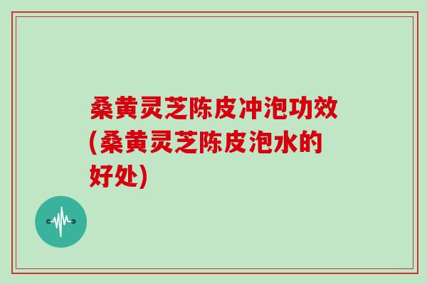 桑黄灵芝陈皮冲泡功效(桑黄灵芝陈皮泡水的好处)