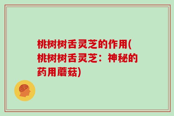 桃树树舌灵芝的作用(桃树树舌灵芝：神秘的药用蘑菇)