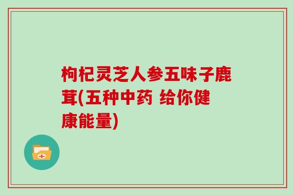 枸杞灵芝人参五味子鹿茸(五种中药 给你健康能量)-第1张图片-灵芝大师