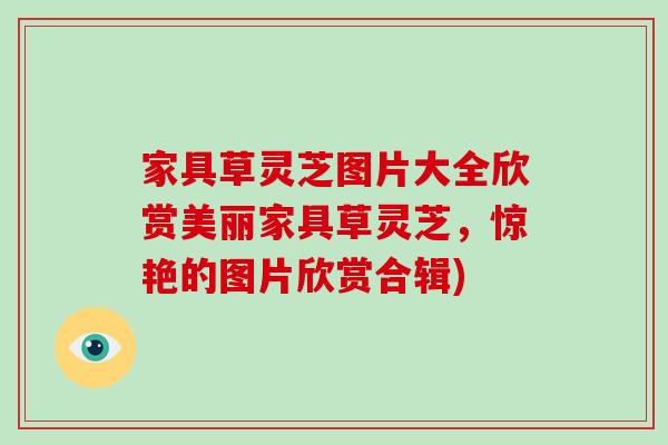 家具草灵芝图片大全欣赏美丽家具草灵芝，惊艳的图片欣赏合辑)