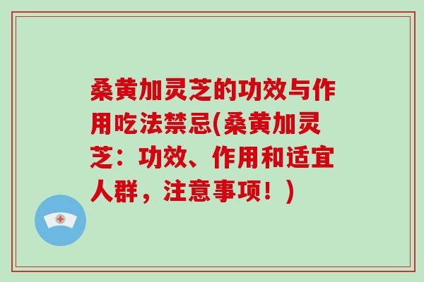 桑黄加灵芝的功效与作用吃法禁忌(桑黄加灵芝：功效、作用和适宜人群，注意事项！)