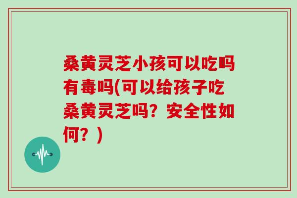 桑黄灵芝小孩可以吃吗有毒吗(可以给孩子吃桑黄灵芝吗？安全性如何？)