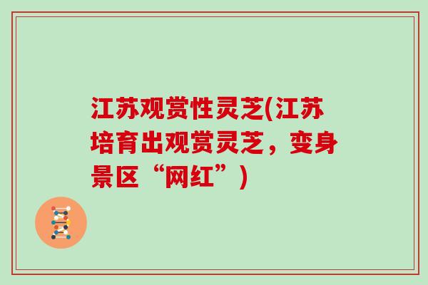 江苏观赏性灵芝(江苏培育出观赏灵芝，变身景区“网红”)