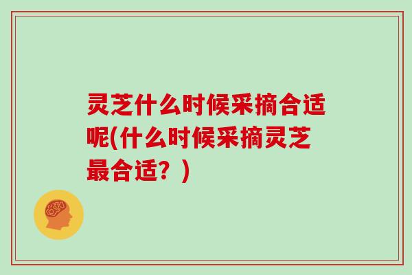灵芝什么时候采摘合适呢(什么时候采摘灵芝最合适？)