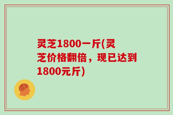 灵芝1800一斤(灵芝价格翻倍，现已达到1800元斤)