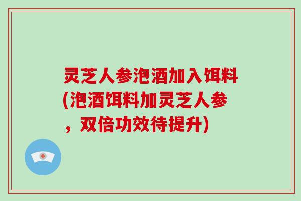 灵芝人参泡酒加入饵料(泡酒饵料加灵芝人参，双倍功效待提升)