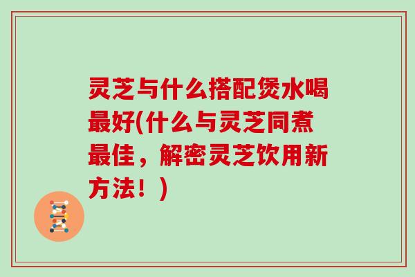 灵芝与什么搭配煲水喝最好(什么与灵芝同煮最佳,解密灵芝饮用新方法!)-第1张图片-灵芝大师 灵芝与什么搭配煲水喝最好(什么与灵芝同煮最佳,解密灵芝饮用新方法!)-第1张图片-灵芝大师