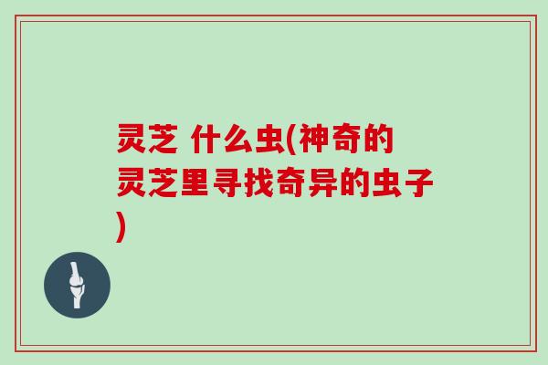 灵芝 什么虫(神奇的灵芝里寻找奇异的虫子)