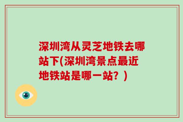 深圳湾从灵芝地铁去哪站下(深圳湾景点最近地铁站是哪一站？)