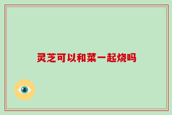 灵芝可以和菜一起烧吗