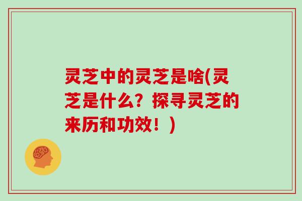 灵芝中的灵芝是啥(灵芝是什么？探寻灵芝的来历和功效！)