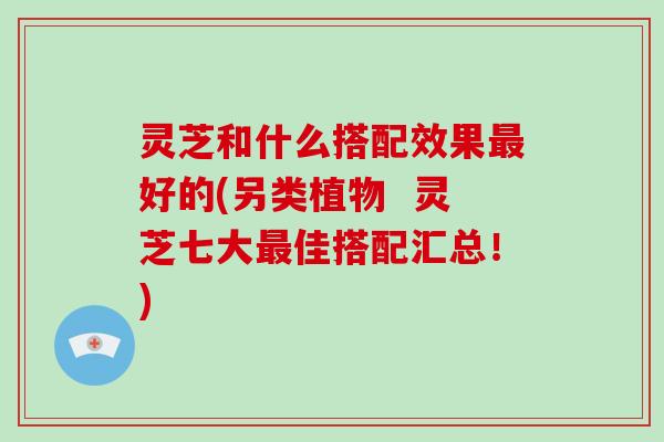 灵芝和什么搭配效果最好的(另类植物  灵芝七大最佳搭配汇总！)
