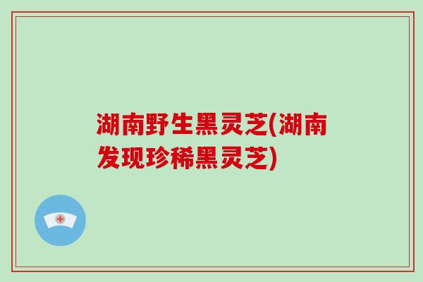 湖南野生黑灵芝(湖南发现珍稀黑灵芝)