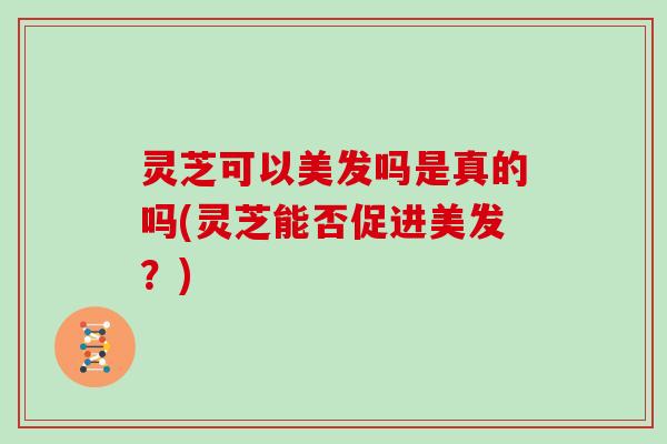 灵芝可以美发吗是真的吗(灵芝能否促进美发？)