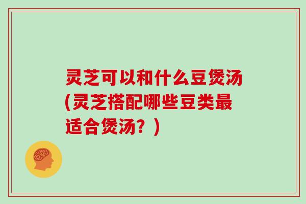 灵芝可以和什么豆煲汤(灵芝搭配哪些豆类最适合煲汤？)