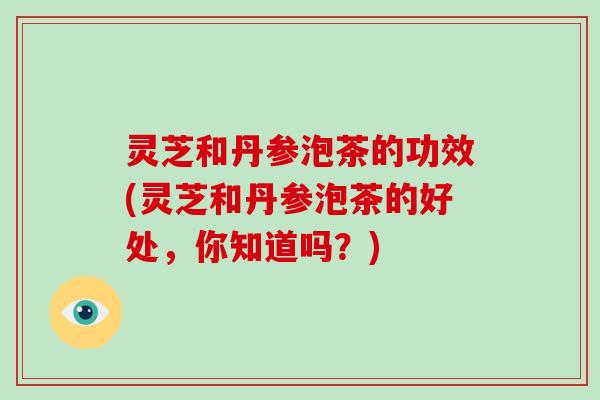 灵芝和丹参泡茶的功效(灵芝和丹参泡茶的好处，你知道吗？)