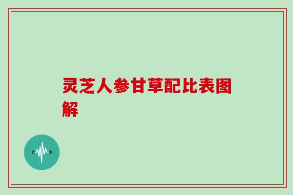 灵芝人参甘草配比表图解