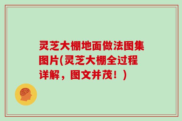 灵芝大棚地面做法图集图片(灵芝大棚全过程详解，图文并茂！)