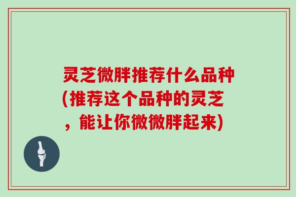 灵芝微胖推荐什么品种(推荐这个品种的灵芝，能让你微微胖起来)