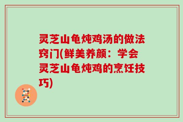 灵芝山龟炖鸡汤的做法窍门(鲜美养颜：学会灵芝山龟炖鸡的烹饪技巧)