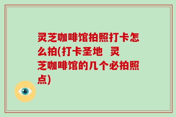 灵芝咖啡馆拍照打卡怎么拍(打卡圣地  灵芝咖啡馆的几个必拍照点)