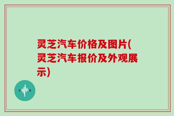 灵芝汽车价格及图片(灵芝汽车报价及外观展示)