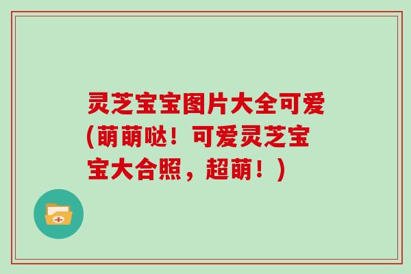 灵芝宝宝图片大全可爱(萌萌哒！可爱灵芝宝宝大合照，超萌！)