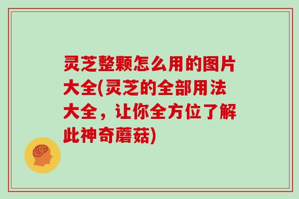 灵芝整颗怎么用的图片大全(灵芝的全部用法大全，让你全方位了解此神奇蘑菇)